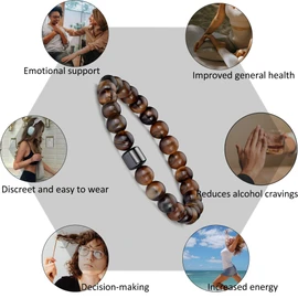 JWIGP Anti Alcohol Bracelet, Glare International Anti Alcohol GM Bead to Reduce The Urge to Drink Relieve Anxiety and Stress Bracelets for Women Men (1pcs-White turquoise)