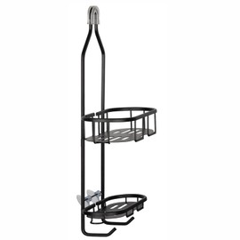 Utopia Alley Rustproof Aluminum Shower Caddy for Shower Heads - Hanging Shower Caddy Organizer with 2 Shelves, Tall Bottle Rack - Includes Shower liner and shower hook, Matte Black Finish