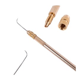 1 Piece German Needle + 1 Brass Holder for Lace Wig Accessories Weaving Ventilating Needles and Holder