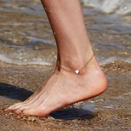 Silvora 925 Sterling Silver Initial Anklets for Women Dainty Heart Letter Anklet S925 Sterling Silver Anklet with Letter U