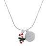 Delight Jewelry Silvertone Candy Cane with Green Bow Engraved Congrats