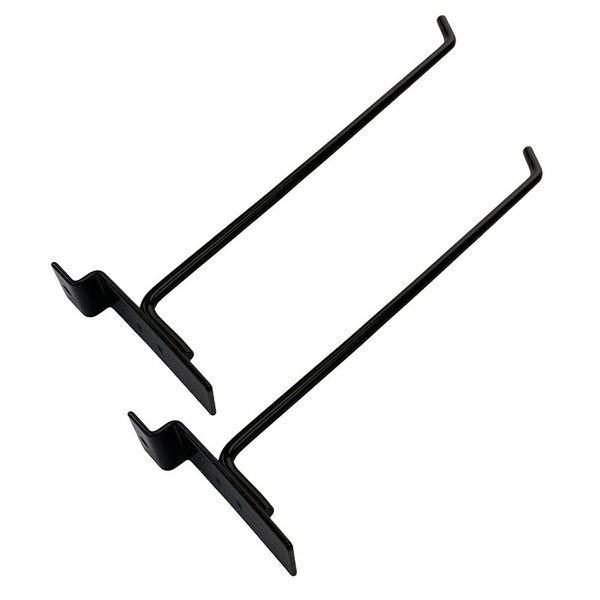 10" Slatwall Hook Panel Display Hooks, 1/4" Thickness Metal, Black