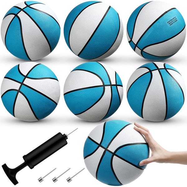 6 Pack Water Pool Basketballs Swimming Pool Basketball Blue Basketball for Swimming Pool Basketball Hoops Pool and Lake Waterproof Basketball for Pool Party Favors (Light Blue, 9 Inch)