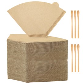 600 Count Coffee Filter #2, #2 Coffee Filters Disposable, Unbleached Natural #2 Cone Filters Paper Compatible with Drip and Pour Over Coffee Maker(2-6 Cup), 100-Count Per Package