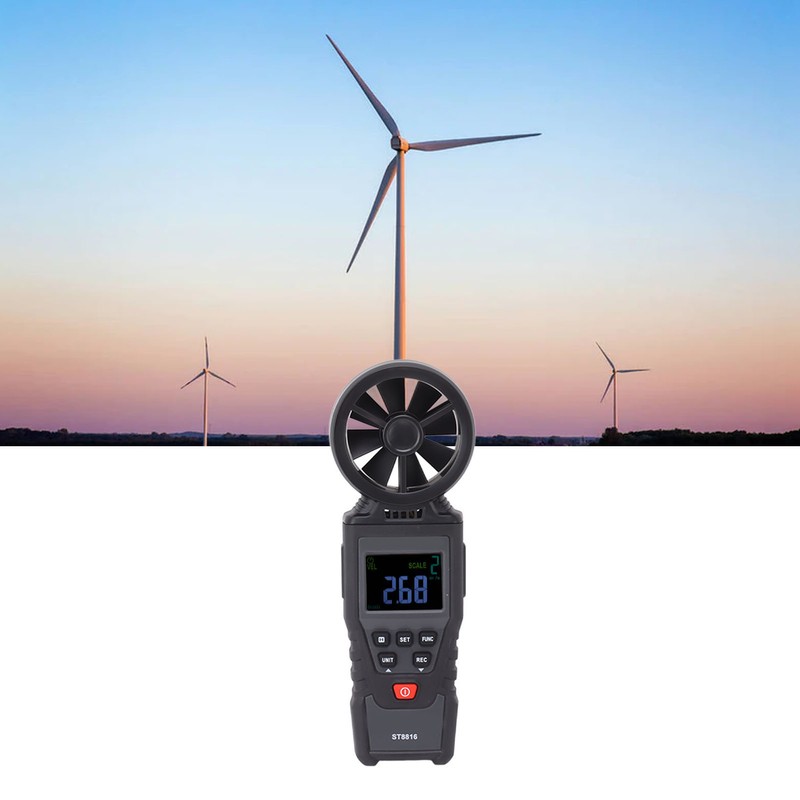 Handheld Anemometer LCD Display Strong Anti Interference Wind Speed Meter