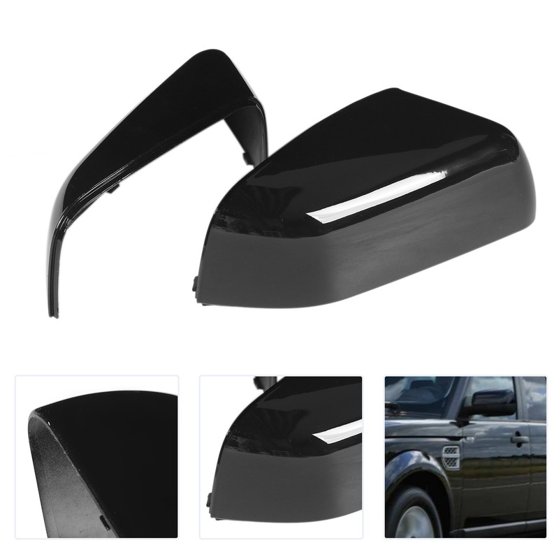 2PCS Door Mirror Cover LR019962 Glossy Black Replacement for LAND