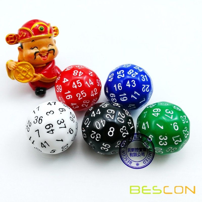Bescon Polygonal Polyhedral Dice, 50 Sides Dice, D50 Die, 50