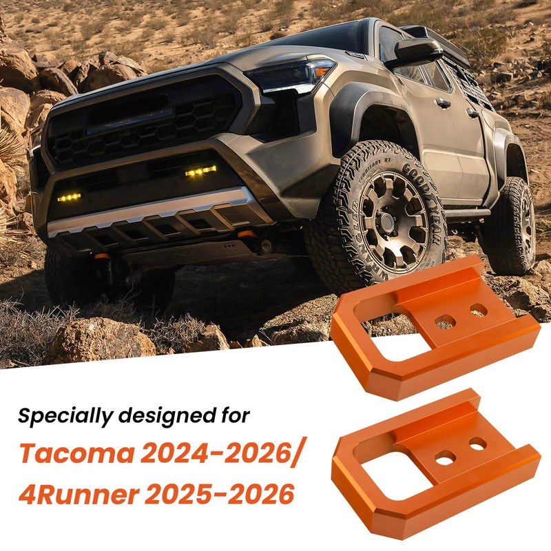 TECHPICCO Front Tow Hooks Covers for Tacoma 2024-2026/4Runner 2025-2026, Car