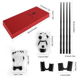 Chopsticks Fibreglass Sushi Chopsticks Set Chopsticks Reusable Chinese Chopsticks Dishwasher Safe Non-Slip Asia Chopsticks with Holder Aid in Matching Gift Box 2 Pairs