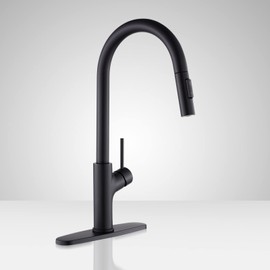 Achelous Black Kitchen Faucet with Pull Down Magnetic Docking Sprayer,Stainless Steel Pull Out RV Kitchen Sink Faucets,Single Handle Deck Mount,Grifos De Cocina (Black)