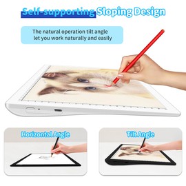 Mlife Rechargeable A4 Light Box for tracing- LED Light Pad for Weeding Vinyl,Perfect tracing Light Box for Diamond Art,Art Supplies(Pink)