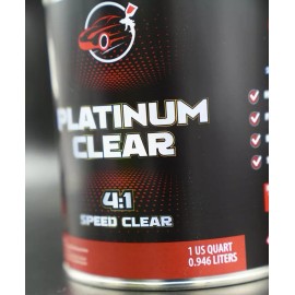 Platinum Speed Clear 4:1 Auto 2K High Gloss QUART Size Clearcoat Kit w/Hardener!