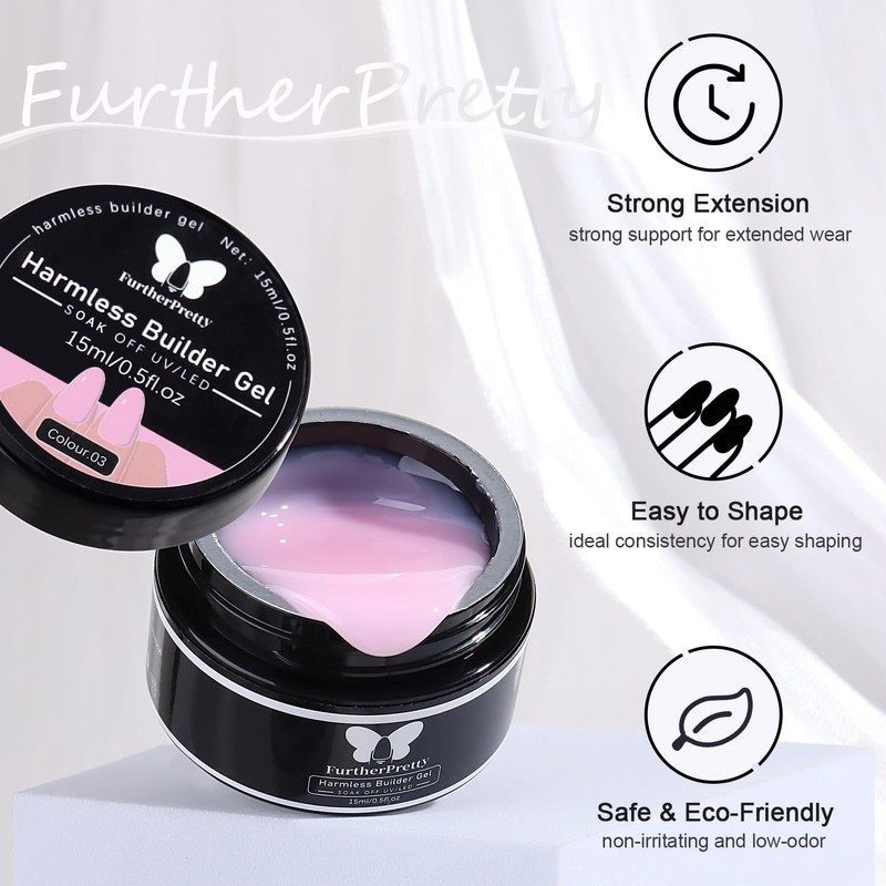 4 Colors Builder Gel Nail Kit, Polygel Extension with Forms