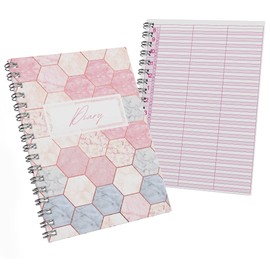 Beauty Stationery Appointment Book - Daily and Weekly Planner Hard Cover and 52 Undated Pages - Hairdressing Salon Organisation Essentials - Spiral Wire, Compact - 21x14.8 cm Hexagon