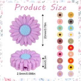 20 Pcs Flower Silicone Beads, Cute Daisy Flowers Silicone Beads, Colorful Silicone Focal Beads for Pens, Silicone Beads for Beaded Pens Keychain Making