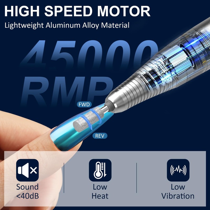 LEDSUUEI Electric Nail Drill with Nail Drill Bits Sanding Bands