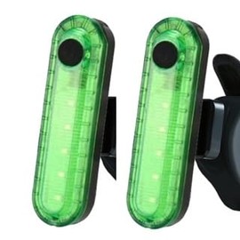 2 pcs Green LED Bike Tail Light, Rear Bike Back Lights for Night Riding, Great Battery Life, Easy to Install On Any Bike or Helmet, USB Rechargeable