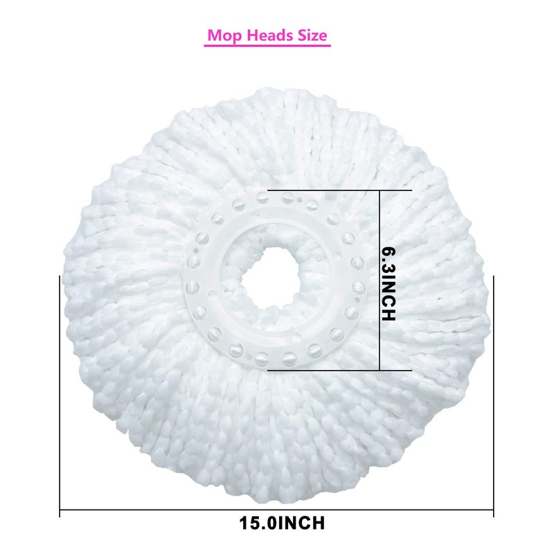Amaou 5 Pack Spin Mop Heads, Microfiber Mop Refill Heads