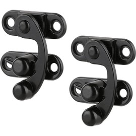HywkingGrt 2pcs Black Antique Hook Hasp Latch Vintage Style Left Right Toggle Zinc Alloy,with Mounting Screws for Jewelry Box Cabinet Toolbox Suitcase
