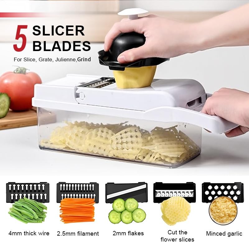 Vegetable Chopper 22-in-1, 8 Blade,Onion Mincer, Cutter, Dicer, Egg Slicer