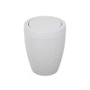 Addis 518367 Faux Rattan Round Swing Lid Bathroom Bin, Light