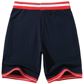 Amy Coulee Pantalones cortos de ajuste clásico para hombre con cintura elástica, Marino, XX-Large