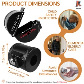 Door Knob Lock-Out Device – Autism Proof Door Locks Cover Black 2pc