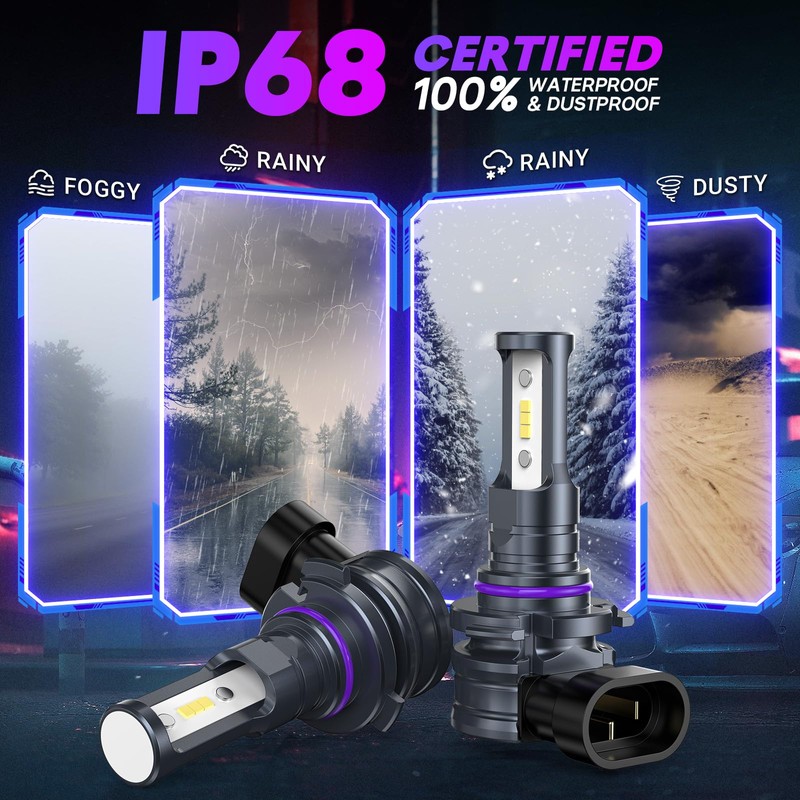 CARSPARKLE 9006 Bulbs 9006 Fog Lights Bulbs 6500K IP68 Waterproof