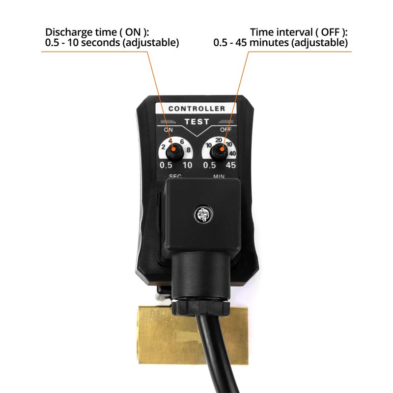 QWORK Automatic Timed Condensate Drain Valve, 1/2" AC 110V 2-Way