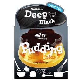 eZn Pudding Hair Dye Ammonia Free Semi-Permanent Self Hair Dye DIY Kit included contain Keratin Made in Korea Beauty (Deep Black)