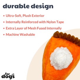 Huxley & Kent for Dogs | Punkin Pie (Small) | Fall Funny Dog Toy | Power Plush Dog Toy with Squeaker | Dog Gift | Fun, Durable, and Safe | H&K Squeaky Dog Toy
