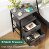 Huuger Nightstand with Charging Station, Fabric Drawers, End Table with