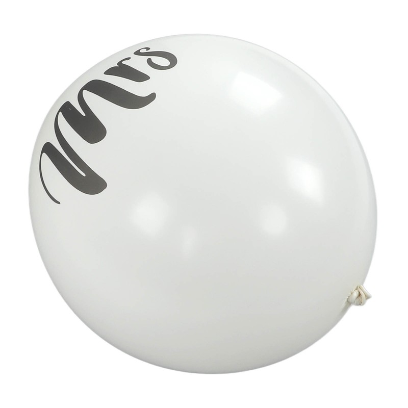 6 Pcs Balloons 36in MR MRS Letters Printed White Giant