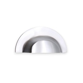 Infinity Decor Shell Cup Handles 105mm - Solid Brass Kitchen Cabinet Drawer Cupboard Furniture Pulls (Satin Chrome)