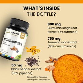 SETNUTRA Well From Within Turmeric Curcumin 95% with Piperine 95% High Potency Curcuminoids for Joint Health Support 60 Veg Capsules Non GMO & Gluten Free