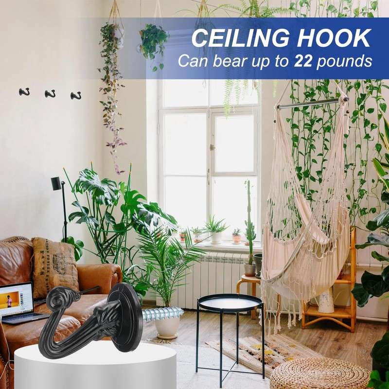 PATIKIL Swag Hooks, 4 Pcs Heavy Duty Ceiling Hooks with