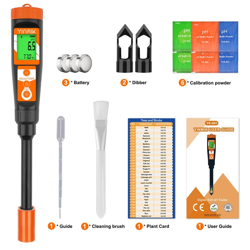 Digital pH Meter for Soil, Soil pH Tester for Potted