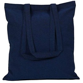 ATMOS GREEN 5 pack 15 X 16 inch with 27" long handle INDIGO Color 5.5 Oz Recycled Reusable cotton grocery bags eco friendly super strong great choice for schools promotion branding MADE in INDIA