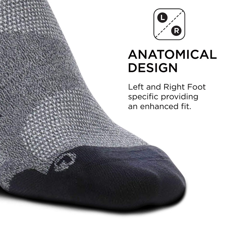 Feetures Graduated Compression Light Cushion Knee High Sock (Small, Gray)