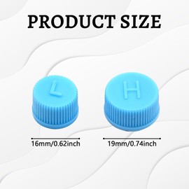 HHZL AC Low Pressure Port Cap AC Valve Caps R134a for Car Air Conditioning A/C System Recharge Kit Charging Port Leakproof Caps Dust Cover R134A High & Low Pressure Valve Cap Replacement(2PCS)