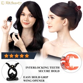 RC Roche Pack of 12 Women's Hair Clips Strong Hold 3 Teeth Hair Clips Girls Quality Plastic Medium Transparent Multi Colours