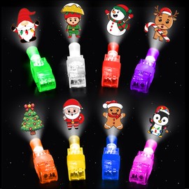 Malhaii Christmas Party Favors, 40 Finger Lights Stocking Goodie Bag Stuffers for Kids Light Up Christmas Toys Classroom Prizes Gifts for Students Bulk Xmas Party Favors Treats Supplies