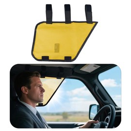 Car Side Window Sun Shade for Jeep Wrangler,Breathable Mesh Window Shade for Jeep Roll Bar,with Sunglasses Clip Function,Yellow