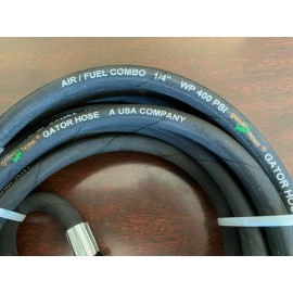 Gator Hose "1/4" x 100' Tough cover Air Hose 400 PSI with 2 steel male pipe 1/4 threads"