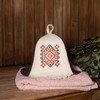 SHSH trade group Ukrainian Wool Sauna Hat Embroidered Ornament Vyshyvanka