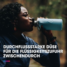 Hydrapak Flux - Collapsible Backpackers Water Bottle (1 Litre) - BPA Free, Ultra Light, Leak-proof Twist Cap - Tahoe Blue