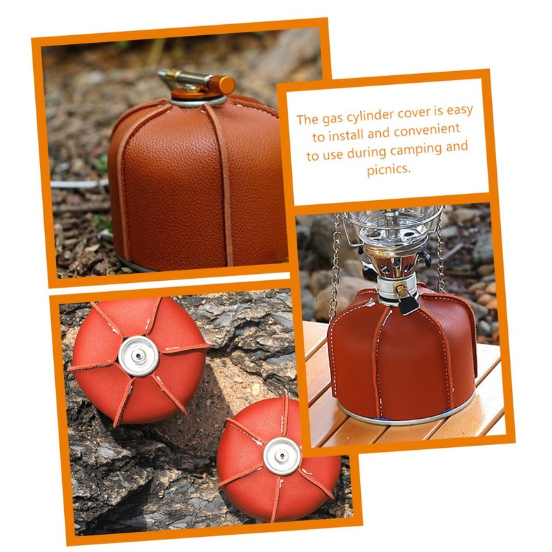 LALAFINA Leather Gas Tank Cover Cover Grill Accessory Gas Canister