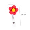 DOITOOL 4pcs Retractable Badge Holders with Flower Design Portable Id
