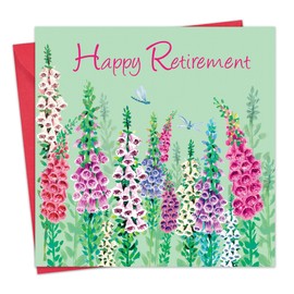 Twizler Retirement Card - Foxgloves Floral - On Your Happy Retirement Card for Women