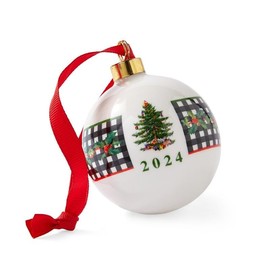 Spode Christmas Tree 2024 Annual Bauble, Festive Collector 2.6" Ornament, Bone China Heirloom Keepsake, Holiday Tree Decoration - 2024 Christmas Collectible